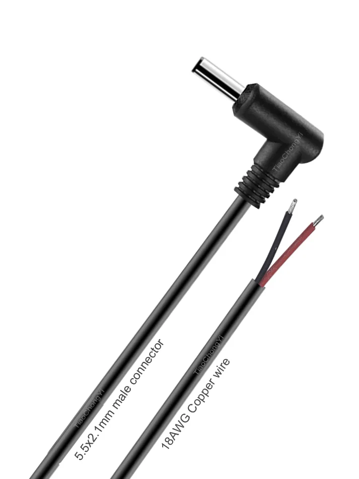 12V 2.1mm Male Jack to Wire Leads Power Cable