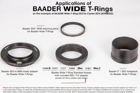 Baader Wide T-Ring Fujifilm X with D52i to T-2 and S52 - 2408331 - Image 2