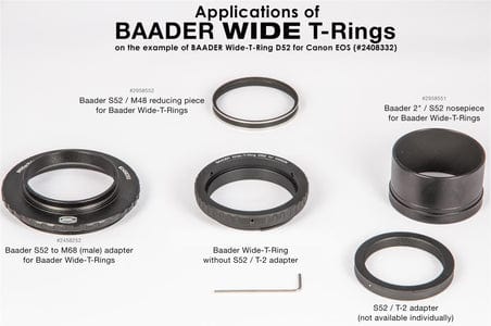 Baader Wide T-Ring Sony Alpha and Minolta Maxxum with D52i to T-2 and S52 - 2408334 - Image 4