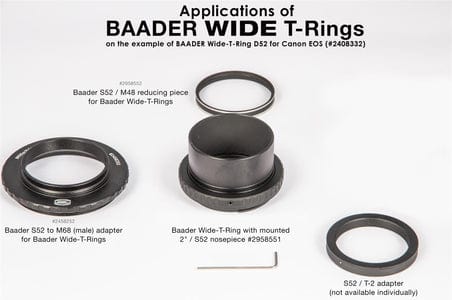 Baader Wide T-Ring Sony Alpha and Minolta Maxxum with D52i to T-2 and S52 - 2408334 - Image 9