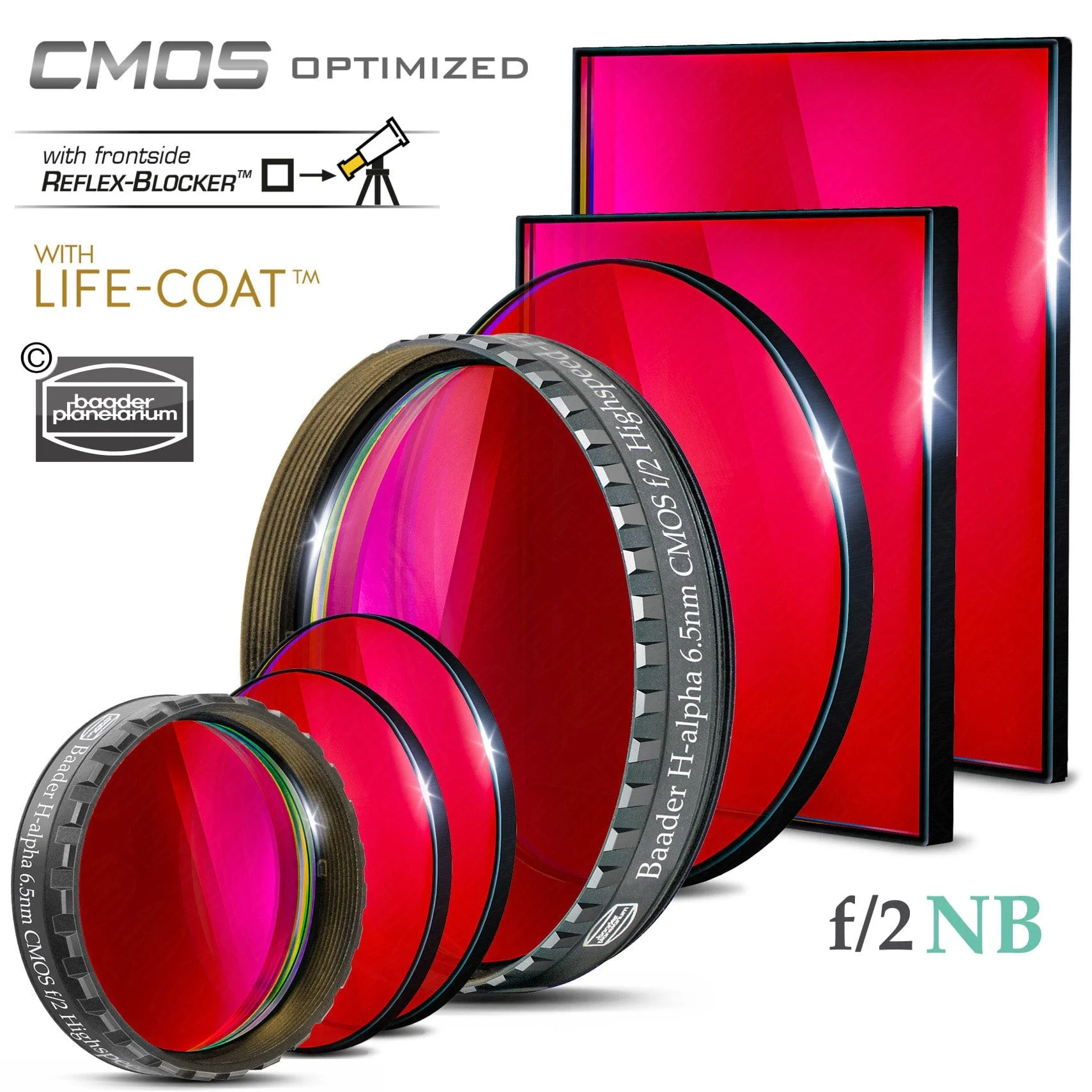 Baader H-alpha 50x50mm f/2 Highspeed-Filter (6.5nm) – CMOS-optimized