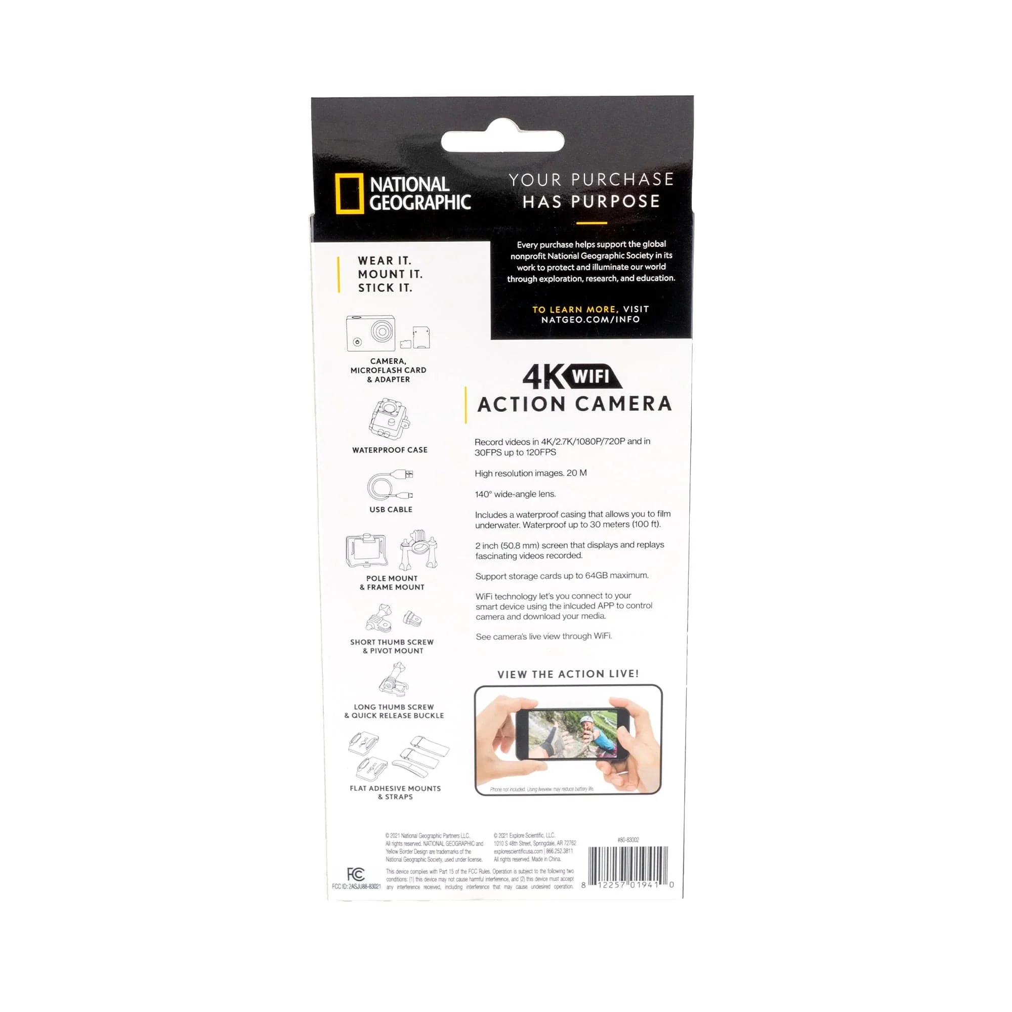 National Geographic 4K Action Camera with WiFi - 80-83002 - Image 7