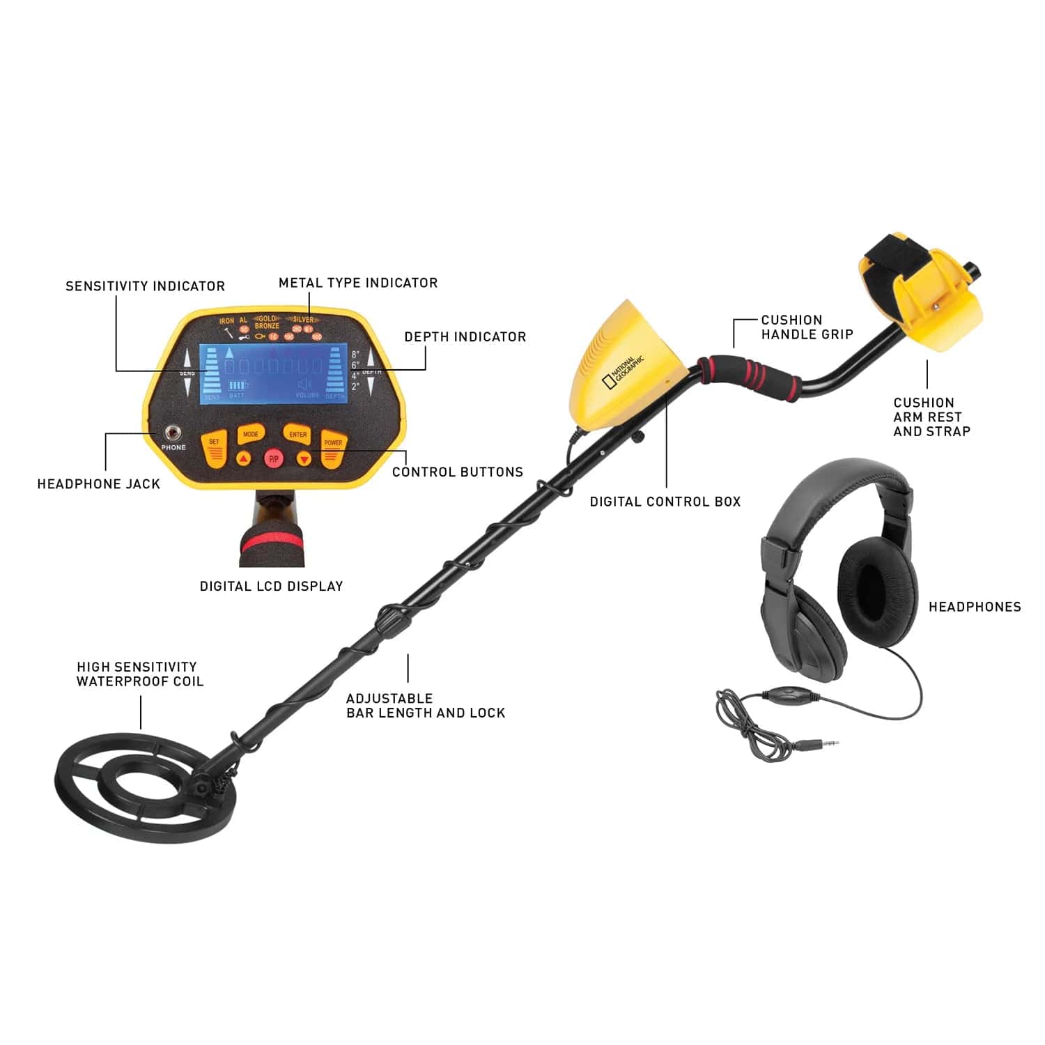 National Geographic Digital Metal Detector w/Headphones - 80-20012 - Image 4