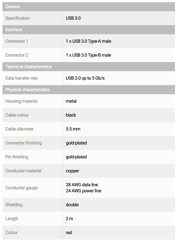 Pegasus Astro USB3 Type B Cable Premium - Image 2