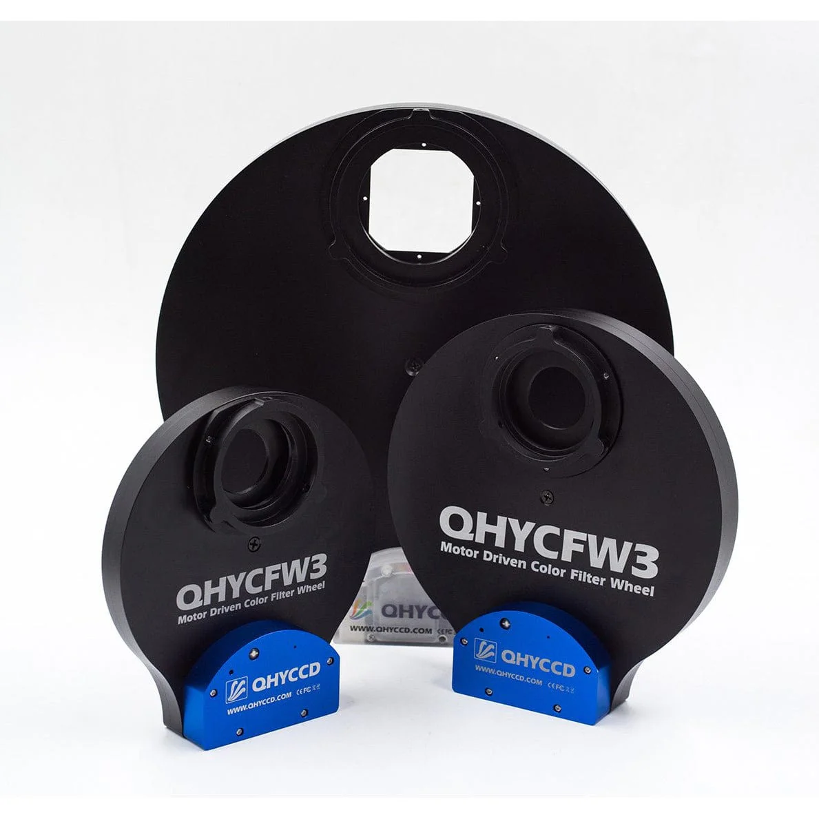 QHYCCD QHYCFW3XL Color Filter Wheel - 9 x 2" (50mm) and Round & 7 x 50mm Square Filter Versions