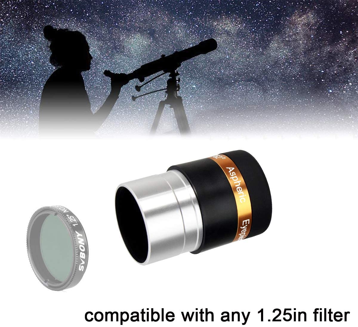 SVBONY 4/10/23mm Wide Angle 62°Aspheric HD Fully Coated 1.25" Eyepieces - F9301 - Image 4