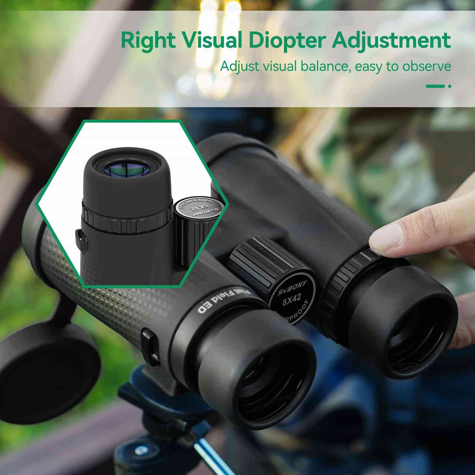 Svbony SA205 8x42ED Flat-field Binoculars BaK-4 Prism IP67 Waterproof - F9389A - Image 3