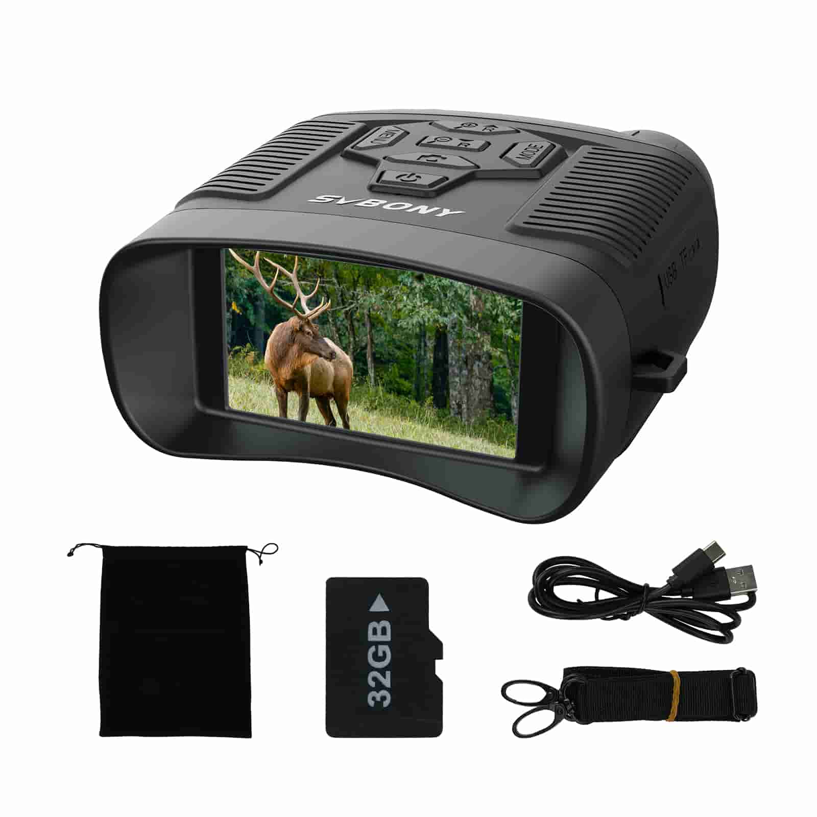 Svbony SA206 Night Vision Goggles Binoculars 4K Digital Infrared for Hunting, Bird Watching, Wildlife Observation, Night Fishing Camping - F9394