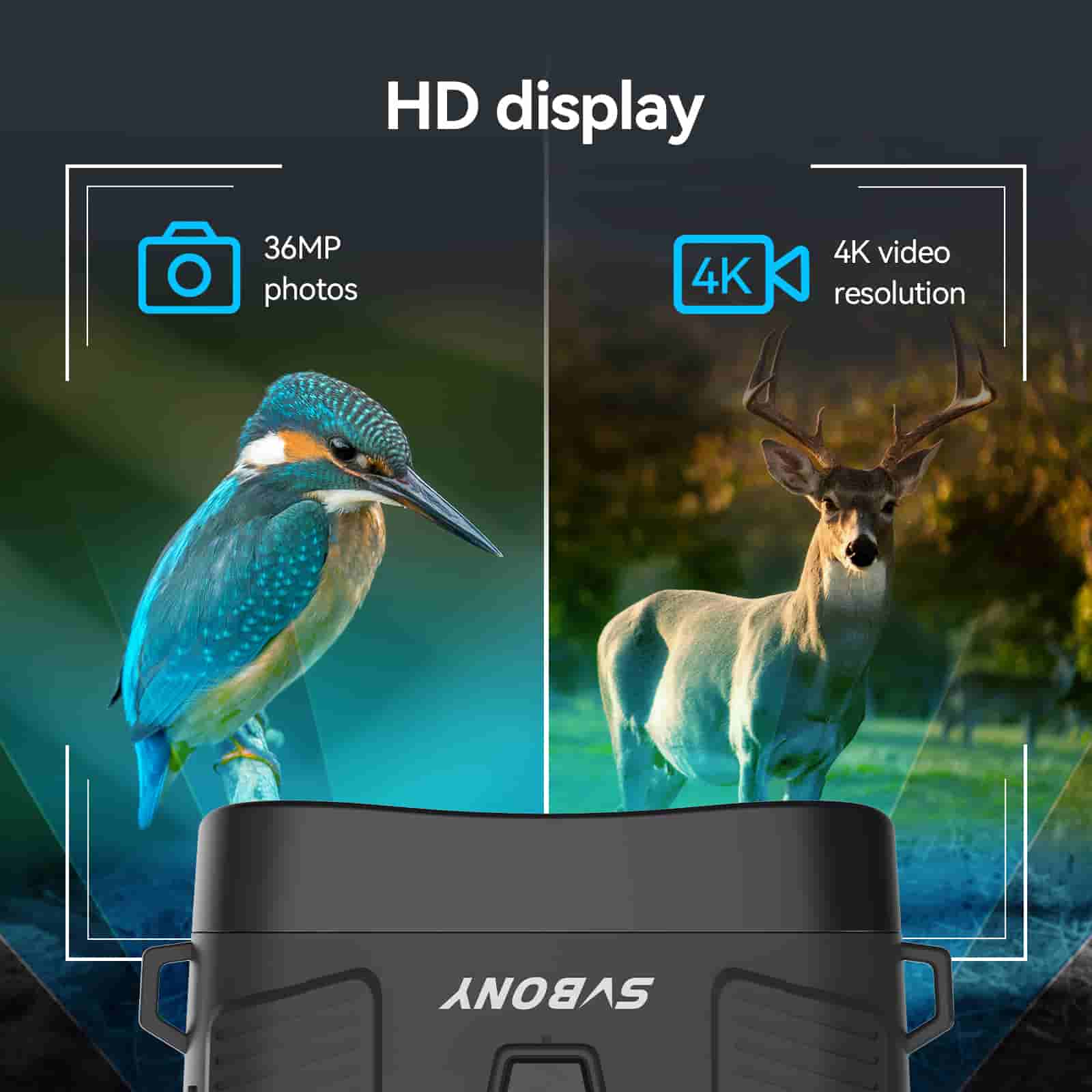 Svbony SA206 Night Vision Goggles Binoculars 4K Digital Infrared for Hunting, Bird Watching, Wildlife Observation, Night Fishing Camping - F9394 - Image 4