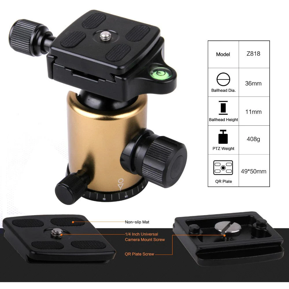 Zomei Heavy Duty Tripod/Monopod with Quick Release Plate and Ball Head - Z818 - Image 2
